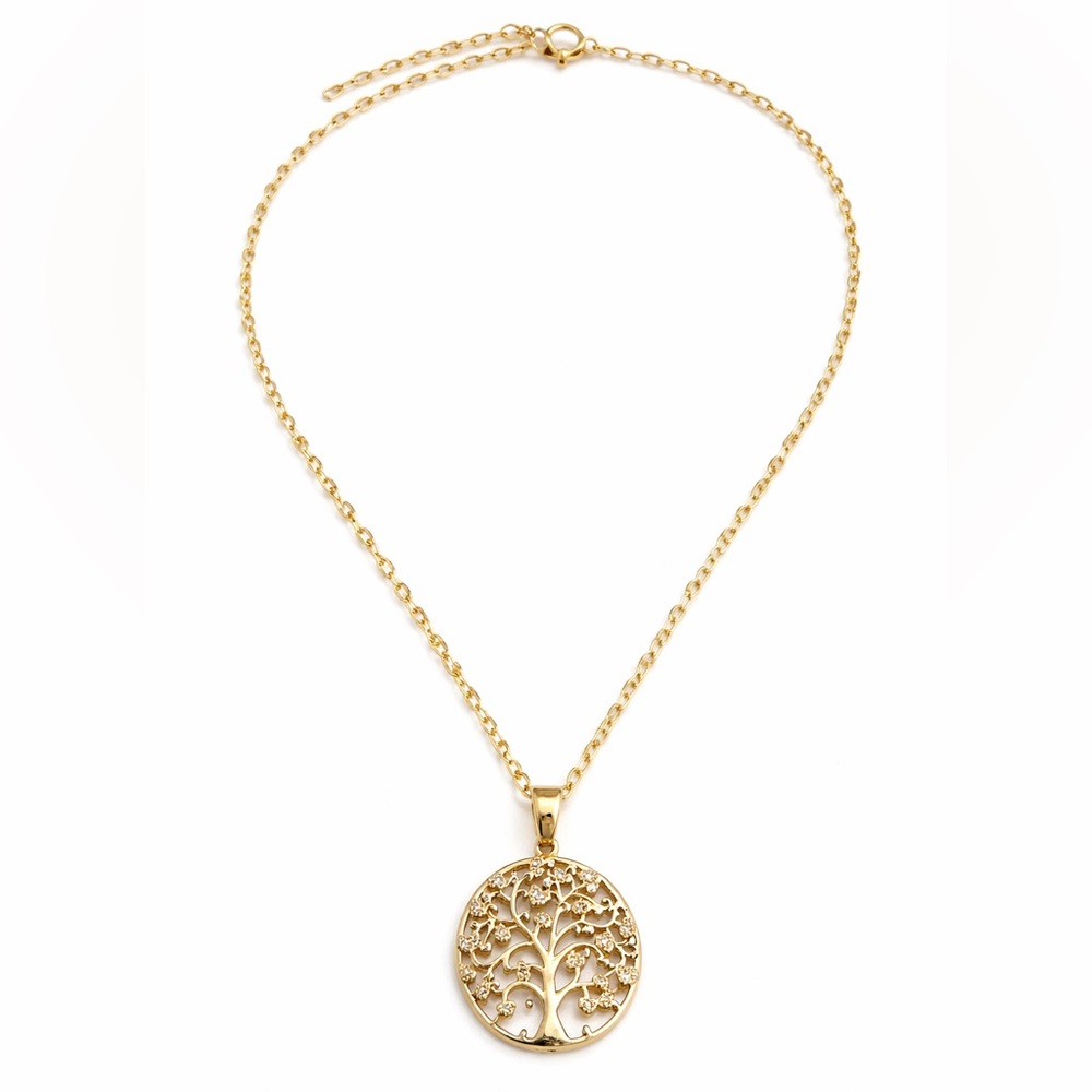 Elegant Gold Tree of Life Pendant Necklace
